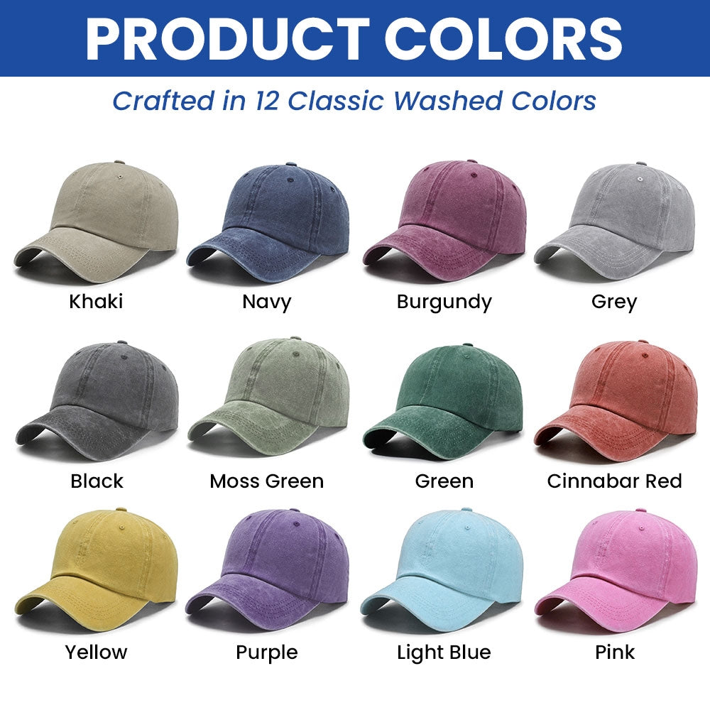 Personalized 250th Anniversary Washed Cap with Embroidered American Flag